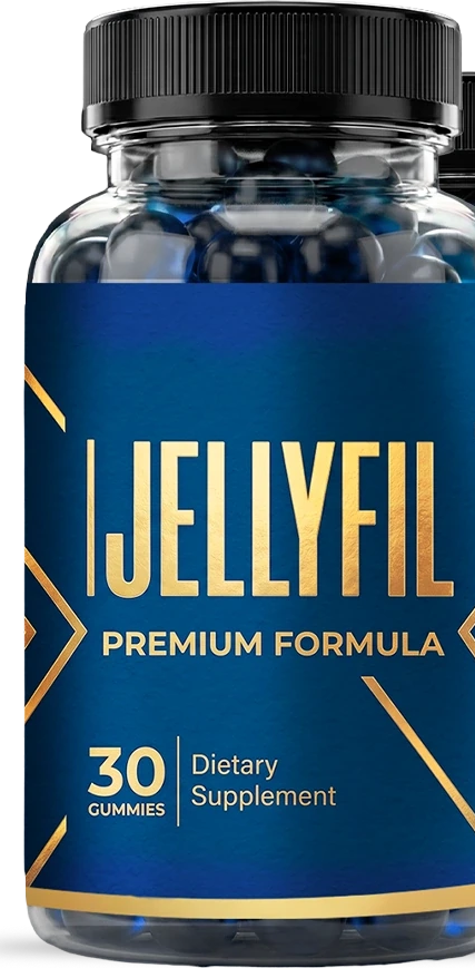 Jellyfil bottle: navy and gold label, 30 gummies, dietary supplement